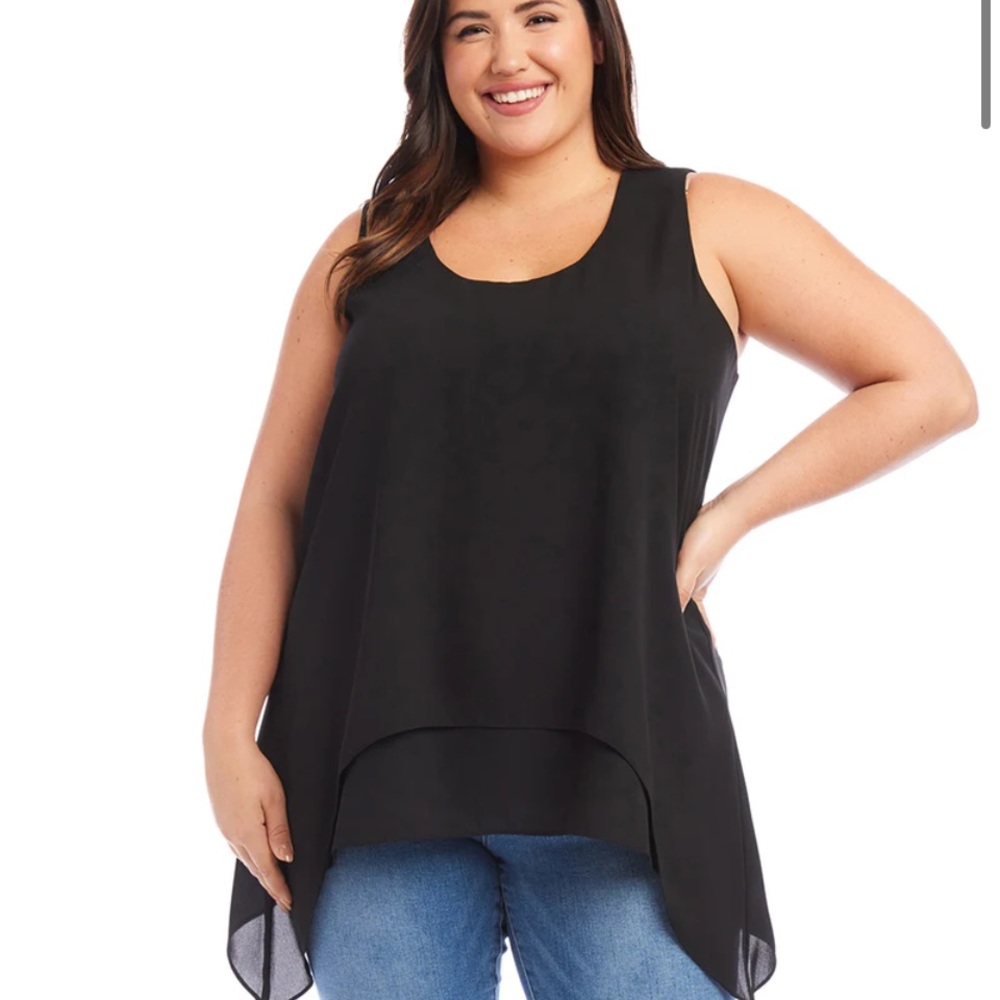 NWT Karen Kane Plus Size Layered Hem Top, size 0X